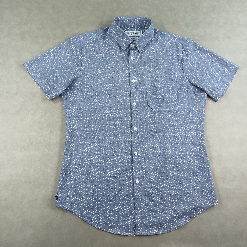 Mizzen+Main Mens Large Trim Fit Leeward Short Sleeve Floral Button Down Shirt